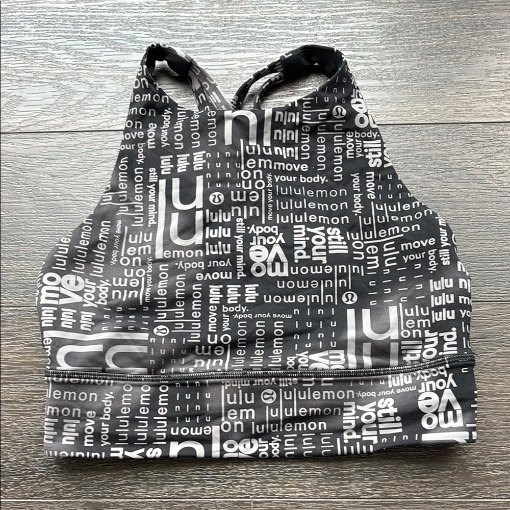 Lululemon Energy High-Neck Black and White Sports Bra